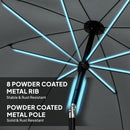 Outsunny 1.8 m Beach Umbrella Parasol with Sand Anchor, Tilt, Dark Grey