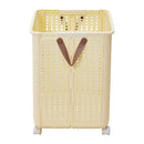 Lifeideas Beige Laundry Basket With Lockable Wheels