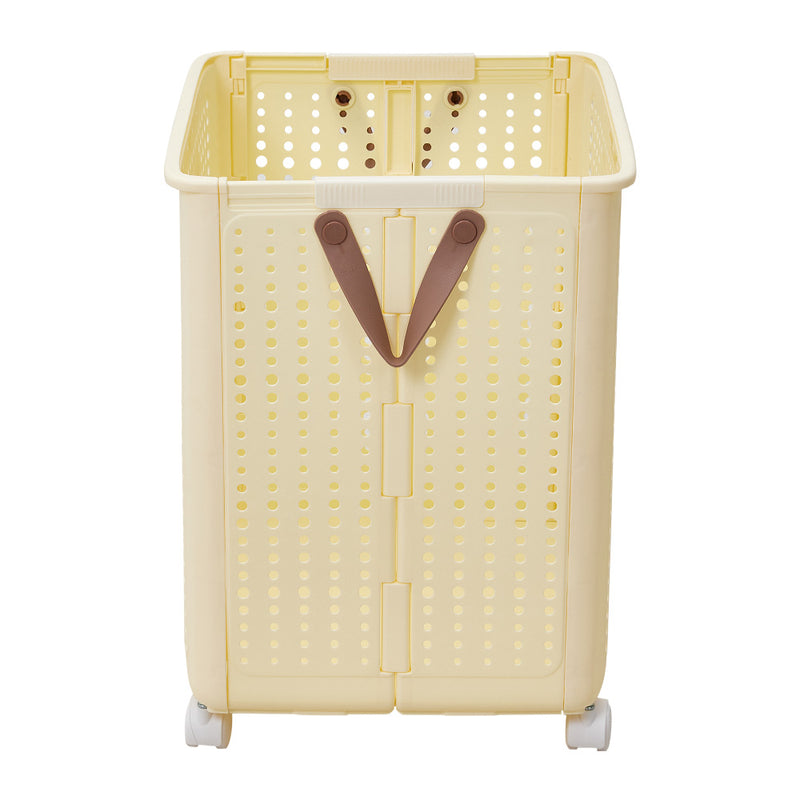 Lifeideas Beige Laundry Basket With Lockable Wheels