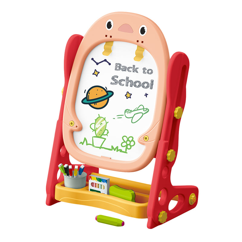 Kidkid Adjustable Double-Sided Magnetic Art Easel with Games