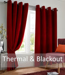 Plain Velvet Ring Top Blackout Curtains