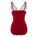 V-Neck One-Piece Swimsuit