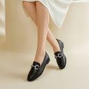Casual Closed Toe Slip-on Horsebit PU Loafer - Black