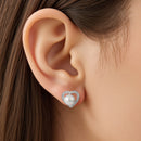 Heart-Shaped Stud Earrings