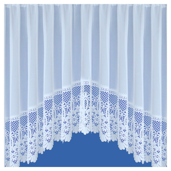Traditional Base Design White Net Lace Curtain Jardiniere with Elevated Base