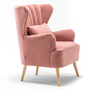Livingandhome Velvet Armchair with Footstool