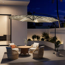 Garden Sanctuary Outdoor 32 LED Lighted Patio Umbrella with Crank Lift System