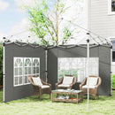 Outsunny Gazebo Side Panels for 3x3(m) or 3x4m Pop Up Gazebo, Dark Grey