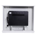 Electric Fireplace with White Wooden Mantel