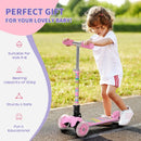 HOMCOM Foldable kids  Scooter with  Flashing Wheels - Pink