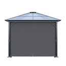 10 x 10FT Metal Frame Hardtop Patio Gazebo with Curtains