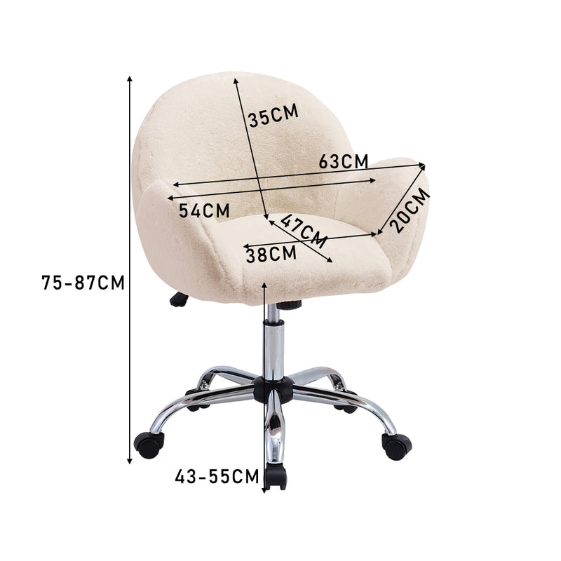 Livingandhome Comfy Plush Swivel Office Chair Adjustable Height