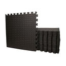 Samuel Alexander Black EVA Foam Floor Mats 60x60cm Interlocking Gym & Play Mats, Non-Slip, Water Resistant