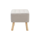 Livingandhome Linen Fabric Padded Wooden Leg Footstool