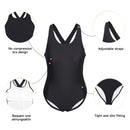 Women One Piece U-Neckline Swimsuit - Black