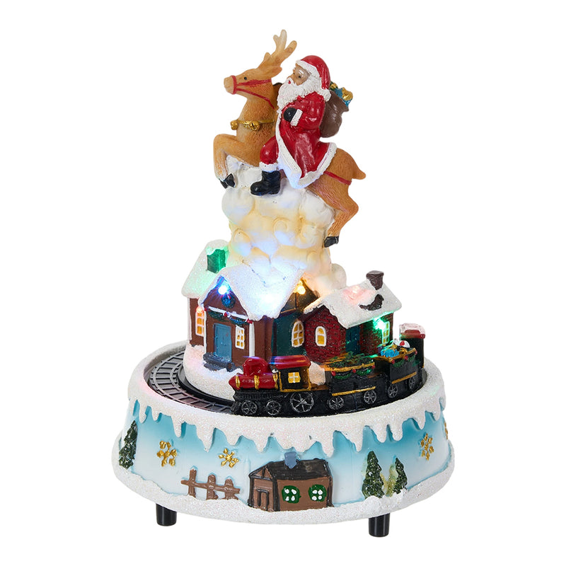 Lifeideas Santa Claus Reindeer Music Box Ornament