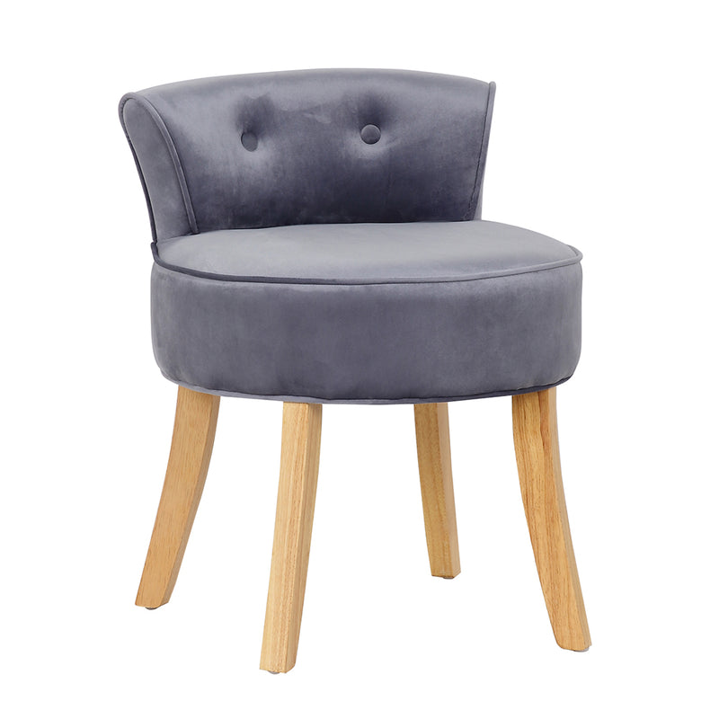 Livingandhome Velvet Soft Seat Low Back Vanity Stool Dressing Table Chair