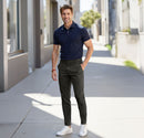 Brown Cotton Twill Straight Leg Trousers