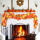 2m Maple Leaf Garland with Lights