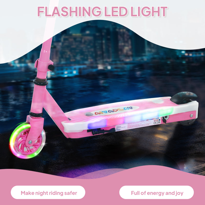 AIYAPLAY Electric Scooter for Kids 4-7, with Auxiliary Rear Wheels