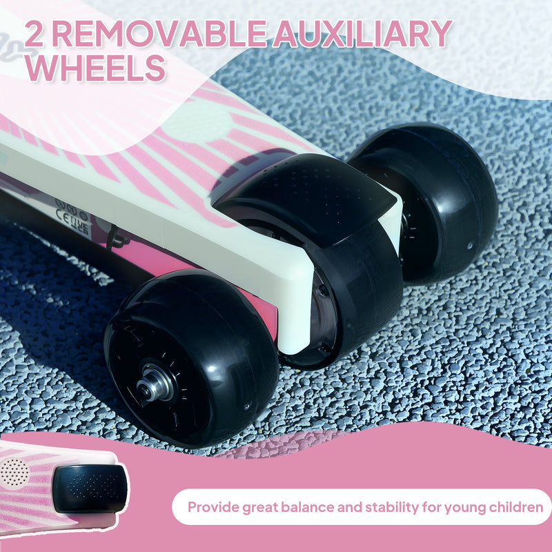 AIYAPLAY Electric Scooter for Kids 4-7, with Auxiliary Rear Wheels