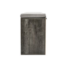 Livingandhome Grey Padded Shoe Storage Bench