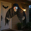 Halloween Hanging Skull Ghost with Light-Up Eyes