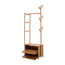 Livingandhome 52cm Multi-functional Wooden Coat Rack with Storage Drawers