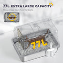 PawHut Stainless Steel Cat Litter Box with Removable Lid, Scoop, Grey