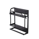 Lifeideas 2-Tier Magnetic Fridge Organizer with Paper Towel Holder