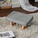 Livingandhome Linen Upholstered Footstool with Wooden Legs