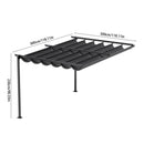 Breeins Outdoor Lean To Retractable Pergola With Canopy