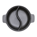 Lifeideas Black Cast Iron Hot Pot with Divider