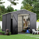 Breeins Durable Charcoal Tool Shed With Shelves