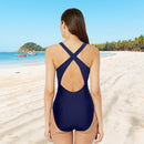 Women One Piece U-Neckline Swimsuit - Blue