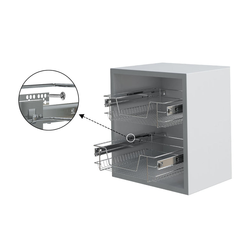 Lifeideas 2 Pack Metal Sliding Wire Baskets for Kitchen Cabinets