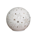 15cm Battery Operated Light up Star Glass Ball in White with Warm White LEDs