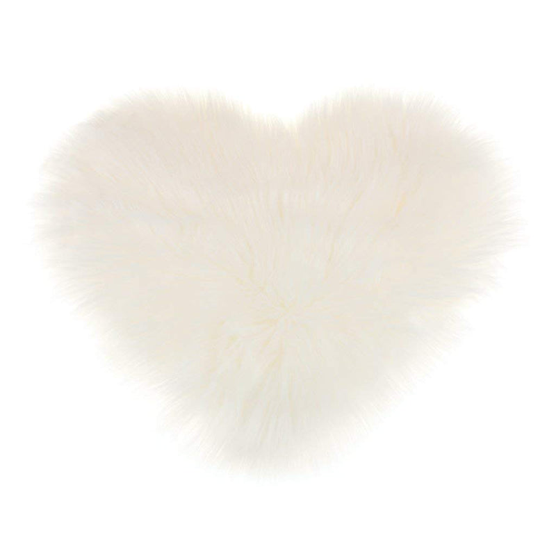 Lifeideas Heart Shaped Super Soft Shaggy Area Rug White