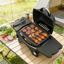 Outsunny 2 Burner Gas Grill, Tabletop BBQ With Cast Iron Grates, Black