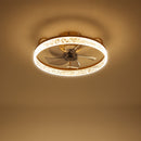 Cottonfy UK Round Ceiling Fan Light with Crystal Shade