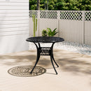 Livingandhome Vintage Round Cast Aluminum Garden Bistro Table