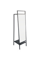Livingandhome Metal Floor Mirror with Coat Rack Black