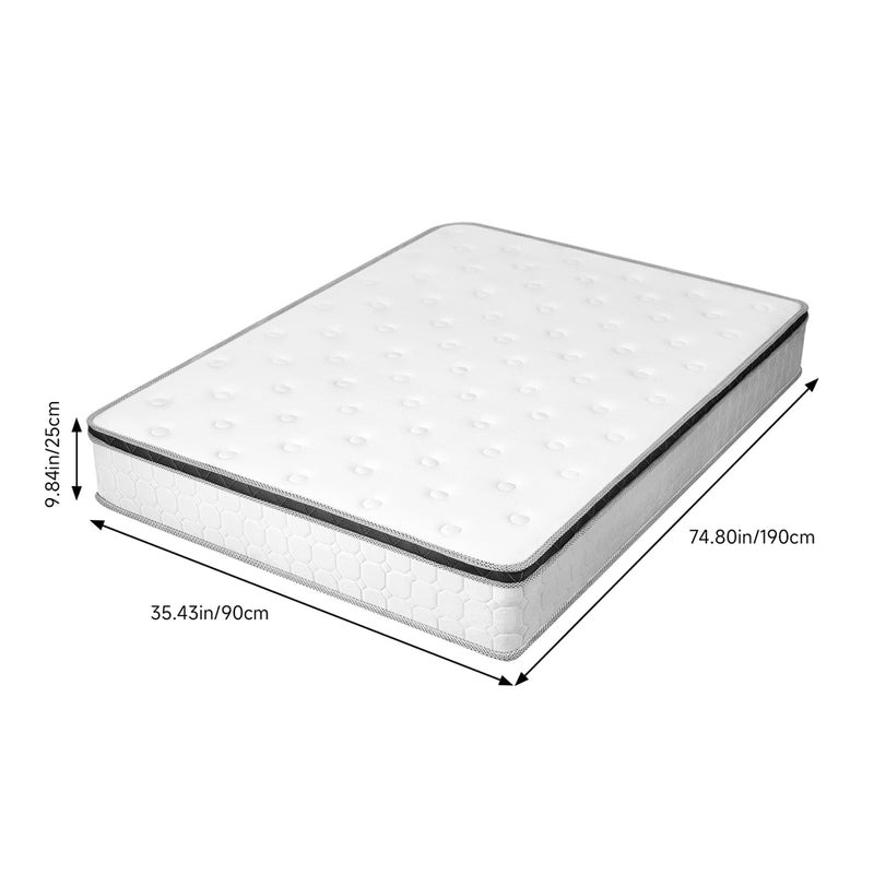 Livingandhome 10Inch Single Mattress Pocket Spring Hybrid Mattress