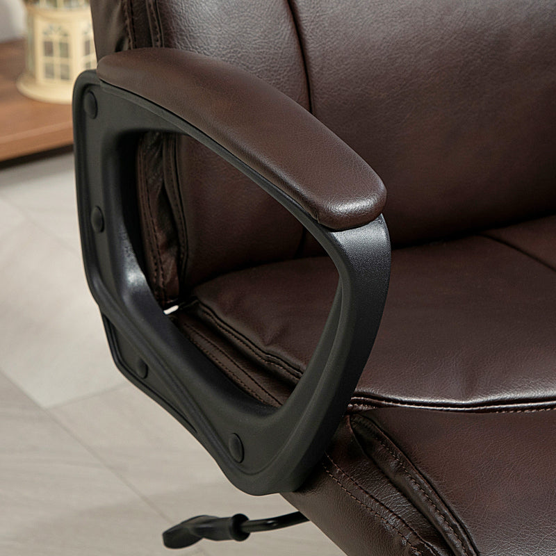 HOMCOM Faux Leather Desk Chair with Tilt Function for Home Office