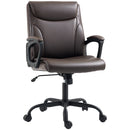 HOMCOM Faux Leather Desk Chair With Tilt Function For Home Office
