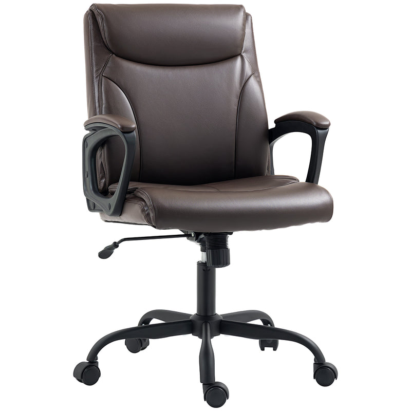 HOMCOM Faux Leather Desk Chair with Tilt Function for Home Office