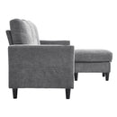 Livingandhome Modern Polyester Sofa with Footrest
