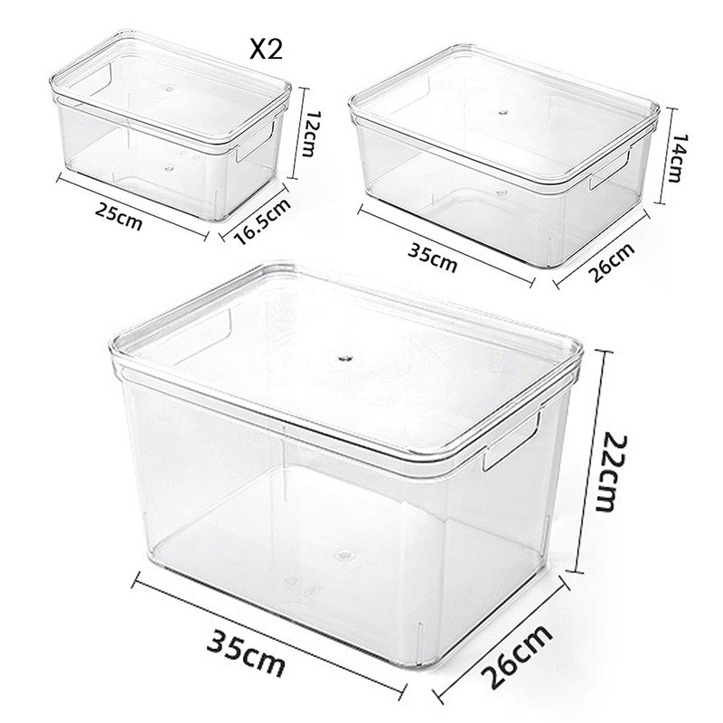 Kidkid 4Pcs Transparent Stackable Storage Box Set