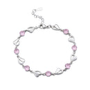 Modishion Delicate Open-Heart Bracelet With Cubic Zirconia