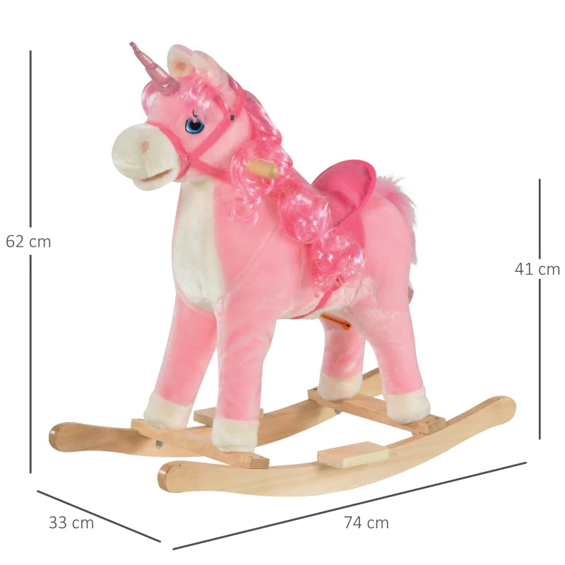 HOMCOM Children's  Rocking Horse - Pink